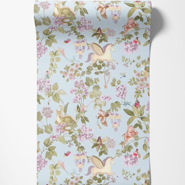 Dutch Wallcoverings Dutch Wallcoverings - Adventure Awaits - Away with the Fairies Sky Blue - Blue - 14022