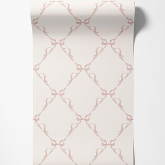 Dutch Wallcoverings Dutch Wallcoverings - Adventure Awaits - Tied With a Bow Cream/Pink - Cream/Pink - 14032