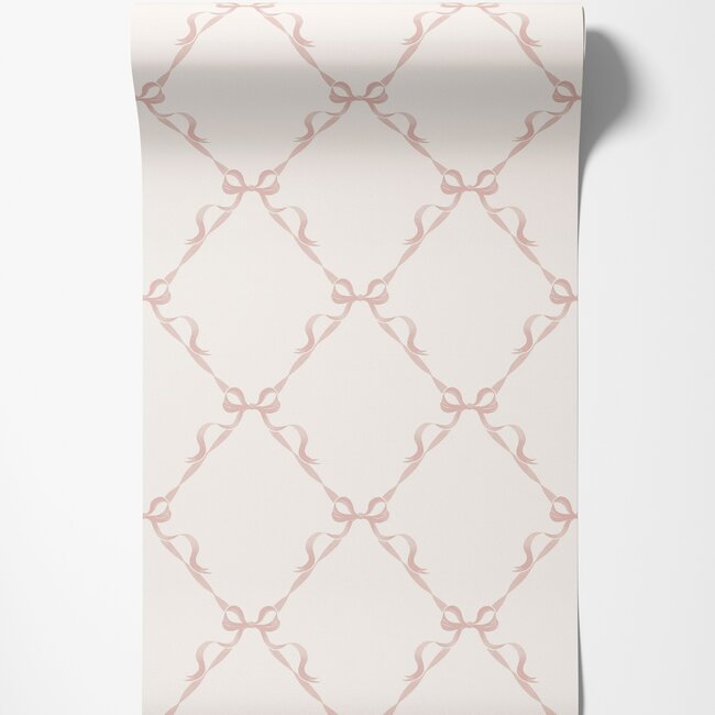 Dutch Wallcoverings Dutch Wallcoverings - Adventure Awaits - Tied With a Bow Cream/Pink - Cream/Pink - 14032