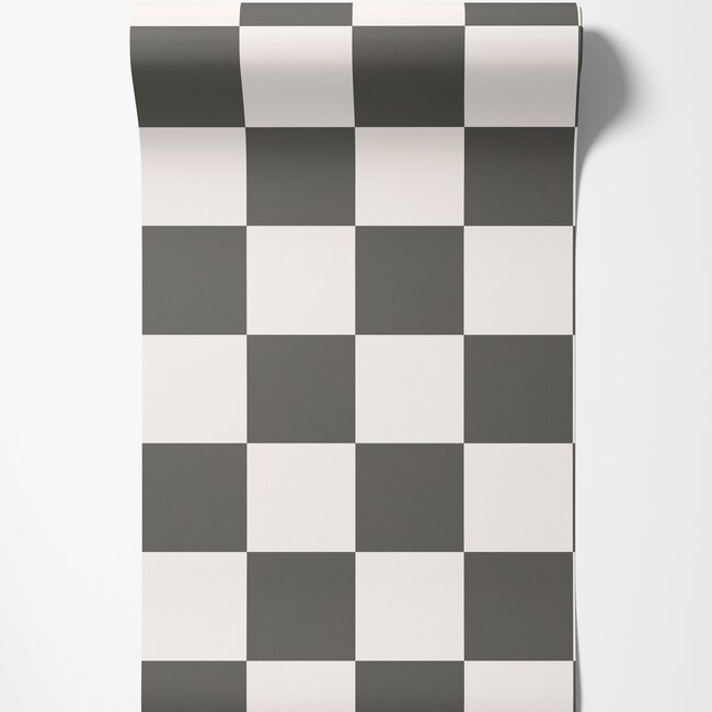 Dutch Wallcoverings Dutch Wallcoverings - Adventure Awaits - Check This Out! Charcoal - Charcoal - 14040