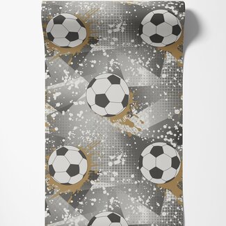 Dutch Wallcoverings Dutch Wallcoverings - Adventure Awaits - Football Frenzy Black/Gold - Black/Gold - 14090
