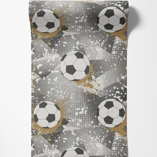 Dutch Wallcoverings Dutch Wallcoverings - Adventure Awaits - Football Frenzy Black/Gold - Black/Gold - 14090