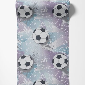 Dutch Wallcoverings Dutch Wallcoverings - Adventure Awaits - Football Frenzy Lilac/Silver - Lilac/Silver - 14091