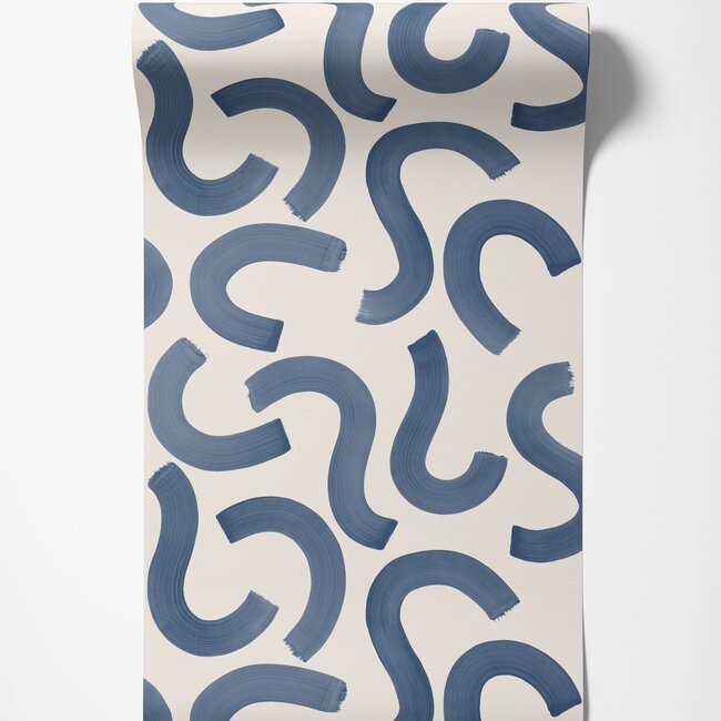 Dutch Wallcoverings Dutch Wallcoverings - Adventure Awaits - Curly Confetti Navy - Navy - 14112