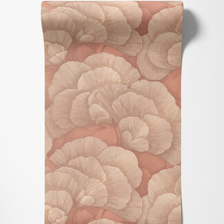 Dutch Wallcoverings Vliesbehang - Renaissance - Blossom Coral/gold - RE521016