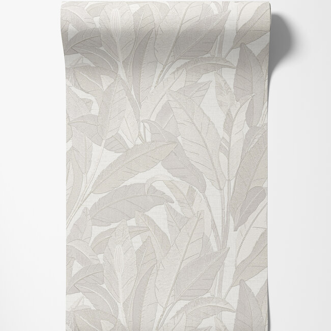 Dutch Wallcoverings Dutch Wallcoverings - Renaissance - Leaves White - Vliesbehang - 10m x 53cm - RE521051