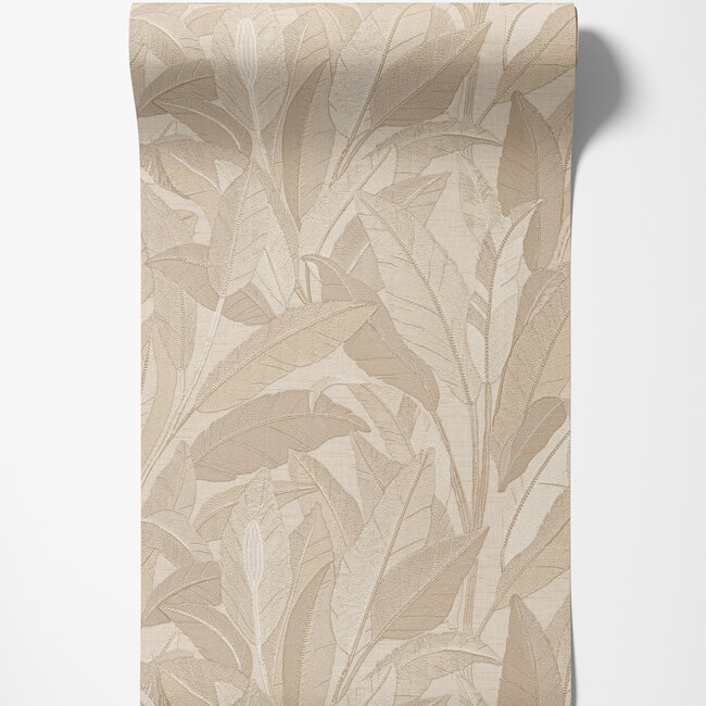 Dutch Wallcoverings Dutch Wallcoverings - Renaissance - Leaves Beige  - Vliesbehang - 10m x 53cm - RE521052
