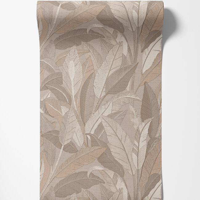 Dutch Wallcoverings Dutch Wallcoverings - Renaissance - Leaves Taupe - Vliesbehang - 10m x 53cm - RE521053