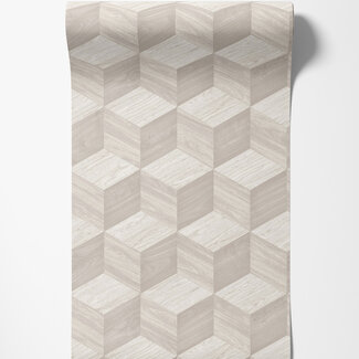 Dutch Wallcoverings Vliesbehang - Renaissance - Natural Cube Offwhite - RE521091