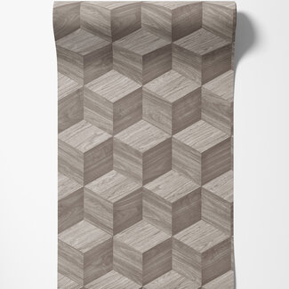 Dutch Wallcoverings Vliesbehang - Renaissance - Natural Cube Taupe- RE521092