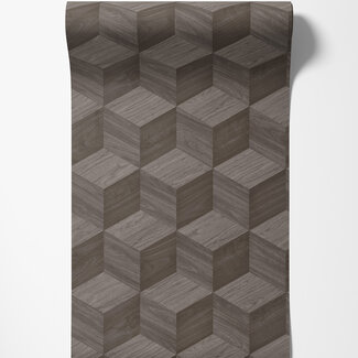 Dutch Wallcoverings Vliesbehang - Renaissance - Natural Cube Grey - RE521093