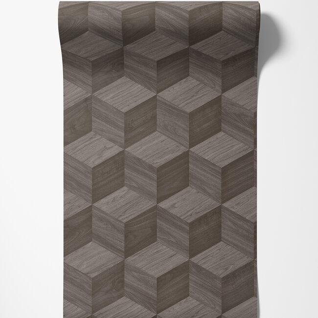 Dutch Wallcoverings Dutch Wallcoverings - Renaissance - Natural Cube Grey - Vliesbehang - 10m x 53cm - RE521093