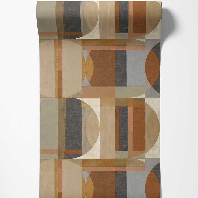 Dutch Wallcoverings Dutch Wallcoverings - Arcadia- Sojo bruin/blauw - Vliesbehang - 10m x 53cm - A64902