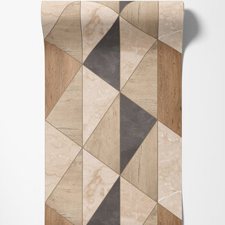 Dutch Wallcoverings Vliesbehang - Arcadia- Vigo beige/zwart - A65103