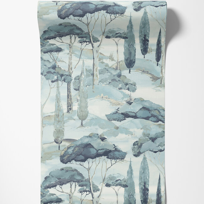 Dutch Wallcoverings Dutch Wallcoverings - Arcadia- Canopy blauw - Vliesbehang - 10m x 53cm - A69203