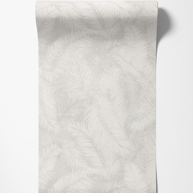 Dutch Wallcoverings Dutch Wallcoverings - Arcadia- Happy Leaf grijs - Vliesbehang - 10m x 53cm - A70201