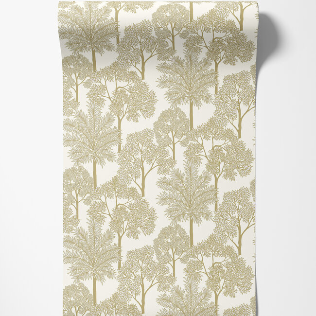 Dutch Wallcoverings Dutch Wallcoverings - Arcadia- Palm Forest beige - Vliesbehang - 10m x 53cm - A71301