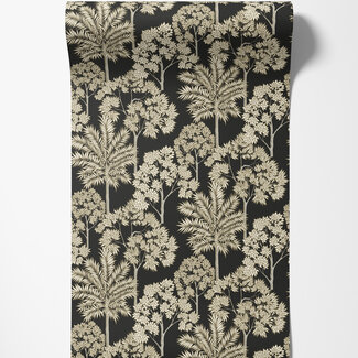 Dutch Wallcoverings Vliesbehang - Arcadia- Palm Forest zwart - A71302