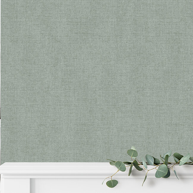 Dutch Wallcoverings Dutch Wallcoverings - Collectie Flora - Flora- uni groen - Vliesbehang - Rolmaat 53cm x 10m - Materiaal Vlies - Goed afneembaar - Muur inlijmen - Art.nr. M551-04