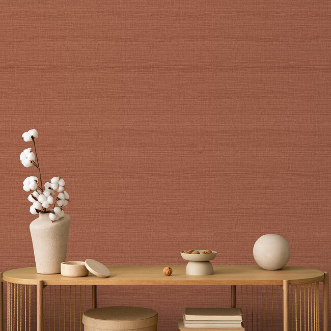 Dutch Wallcoverings Dutch Wallcoverings - Flora- uni roestbruin - M720-10 - Vliesbehang - 53cm x 10m