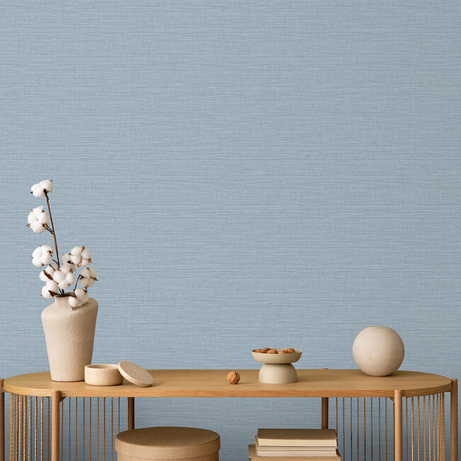 Dutch Wallcoverings Dutch Wallcoverings - Flora- uni blauw - M720-11 - Vliesbehang - 53cm x 10m