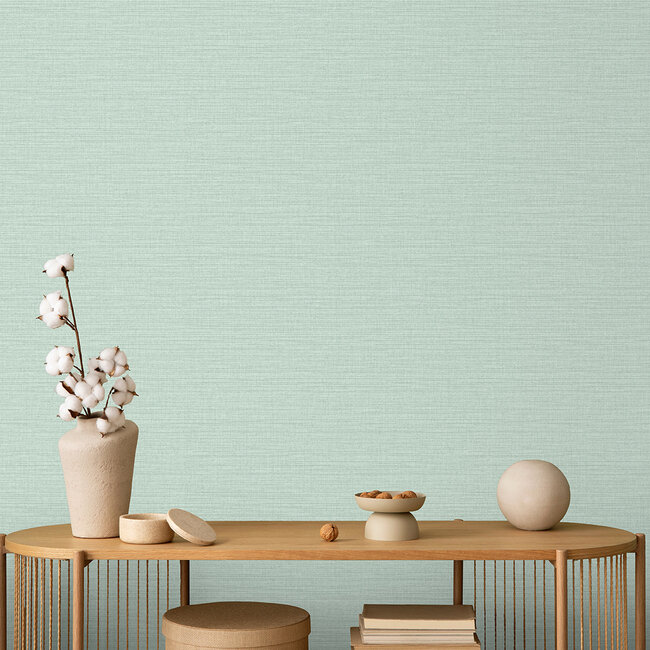 Dutch Wallcoverings Dutch Wallcoverings - Flora- uni mintgroen - M720-24 - Vliesbehang - 53cm x 10m
