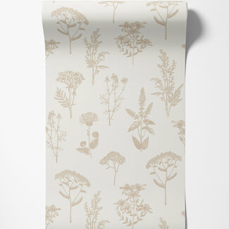 Dutch Wallcoverings Dutch Wallcoverings - Flora- veldbloemen beige/goud - M805-04