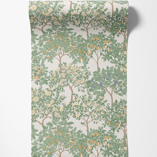Dutch Wallcoverings Dutch Wallcoverings - Flora- fruitbomen l.beige/groen - M873-07 Dutch Wallcoverings Dutch Wallcoverings - Flora- fruitbomen l.beige/groen - M873-07