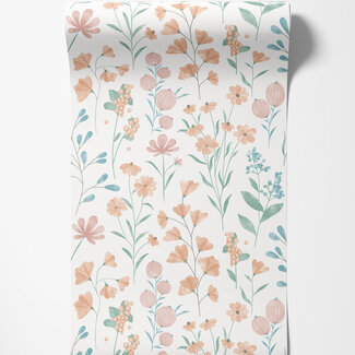 Dutch Wallcoverings Dutch Wallcoverings - Flora- bloem wit/roze/oranje (M883-05) Dutch Wallcoverings Dutch Wallcoverings - Flora- bloem wit/roze/oranje (M883-05)