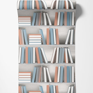 Dutch Wallcoverings Dutch Wallcoverings - Illusion- boekenplank beige/grijs - L154-10 Dutch Wallcoverings Dutch Wallcoverings - Illusion- boekenplank beige/grijs - L154-10