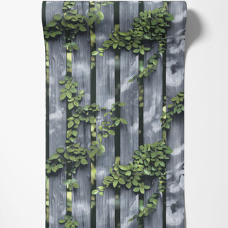 Dutch Wallcoverings Dutch Wallcoverings - Illusion- hout/klimop blauw/groen - M889-09