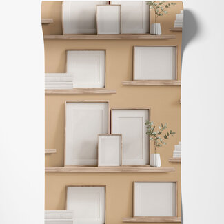 Dutch Wallcoverings Dutch Wallcoverings - Illusion- fotolijstjes beige - M892-02 Dutch Wallcoverings Dutch Wallcoverings - Illusion- fotolijstjes beige - M892-02