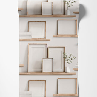 Dutch Wallcoverings Dutch Wallcoverings - Illusion- fotolijstjes wit - M892-07 Dutch Wallcoverings Dutch Wallcoverings - Illusion- fotolijstjes wit - M892-07