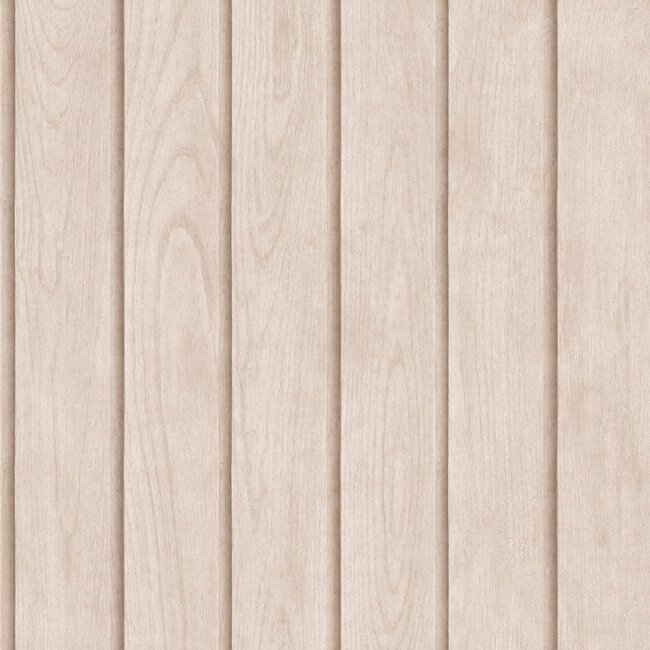 Dutch Wallcoverings Dutch Wallcoverings - Illusion- houten planken beige - Vliesbehang - 10m x 53cm - M898-07