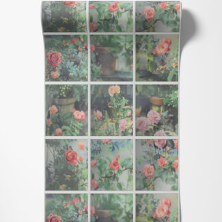 Dutch Wallcoverings Dutch Wallcoverings - Illusion- rozen/ruit groen/roze - M899-04