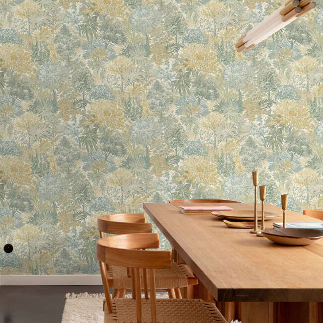 Dutch Wallcoverings Dutch Wallcoverings - Inia- Blossom Tree beige/groen - Vliesbehang - 10m x 53cm - A78603