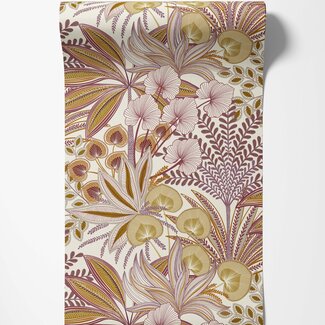 Dutch Wallcoverings Dutch Wallcoverings - Karuna- Jody wit/oranje/rood - A69001