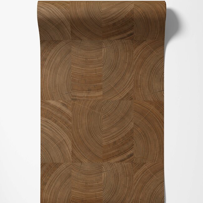 Dutch Wallcoverings Dutch Wallcoverings - Karuna- Cambara bruin - Vliesbehang - 10m x 53cm - A69101