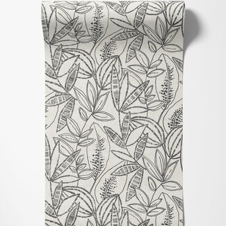 Dutch Wallcoverings Dutch Wallcoverings - Karuna- Valadera wit/zwart - A71802