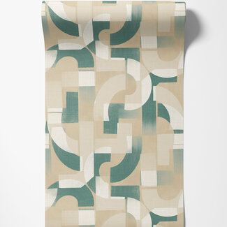 Dutch Wallcoverings Dutch Wallcoverings - Karuna- Levina groen/beige - A76001