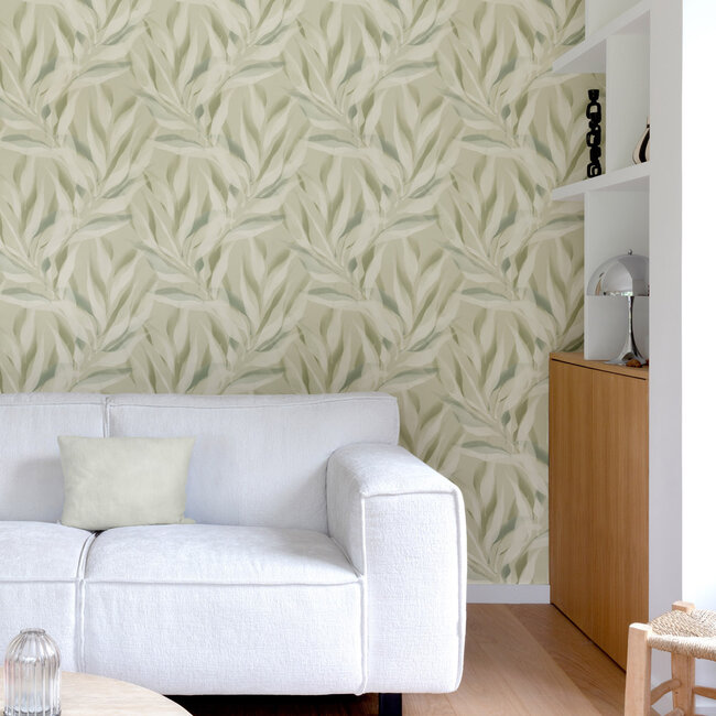 Dutch Wallcoverings Dutch Wallcoverings - Karuna- Eden groen - Vliesbehang - 10m x 53cm - A76102