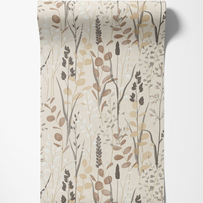 Dutch Wallcoverings Dutch Wallcoverings - Karuna- Galia beige - Vliesbehang - 10m x 53cm - A76203