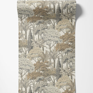 Dutch Wallcoverings Dutch Wallcoverings - Karuna- Sketched Forest beige - A76301