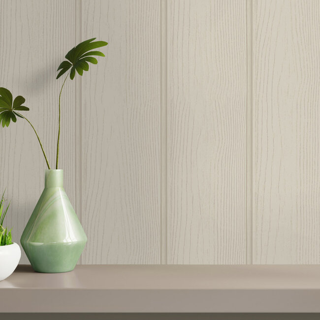 Dutch Wallcoverings Dutch Wallcoverings - Imaginarium 3 - Tongue & Groove Beige - Papierbehang - 10m x 53cm - 13991