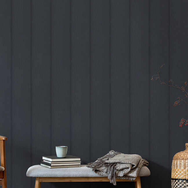 Dutch Wallcoverings Dutch Wallcoverings - Imaginarium 3 - Tongue & Groove Navy - Papierbehang - 10m x 53cm - 13993