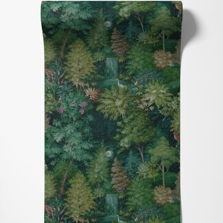 Dutch Wallcoverings Dutch Wallcoverings - Imaginarium 3 - Midnight Woods Green - 14151