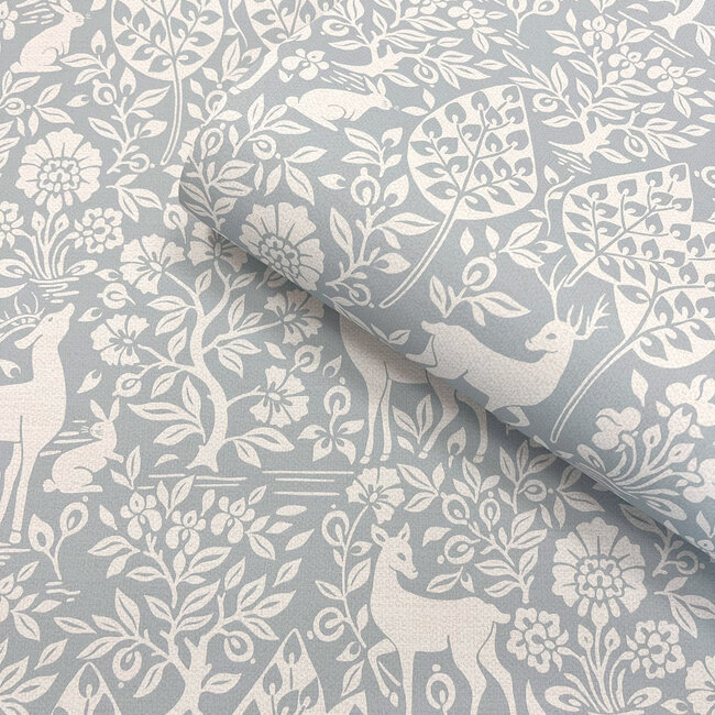 Dutch Wallcoverings Dutch Wallcoverings - Imaginarium 3 - Deer Woods Blue - Papierbehang - 10m x 53cm - 14163