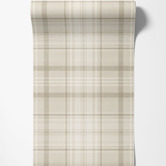 Dutch Wallcoverings Dutch Wallcoverings - Imaginarium 3 - Kirkham Check Neutral - Papierbehang - 10m x 53cm - 14180