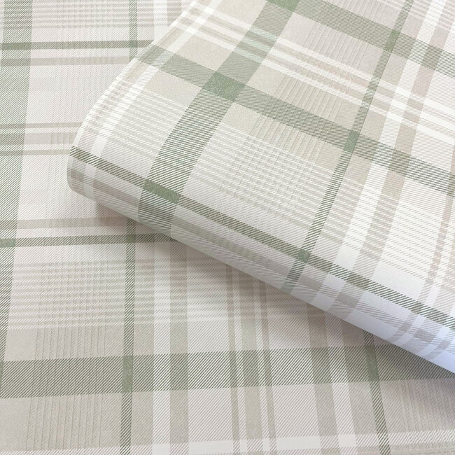 Dutch Wallcoverings Dutch Wallcoverings - Imaginarium 3 - Kirkham Check Green - Papierbehang - 10m x 53cm - 14181