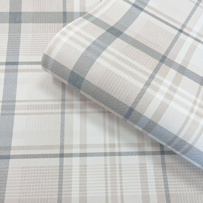 Dutch Wallcoverings Dutch Wallcoverings - Imaginarium 3 - Kirkham Check Navy - Papierbehang - 10m x 53cm - 14183